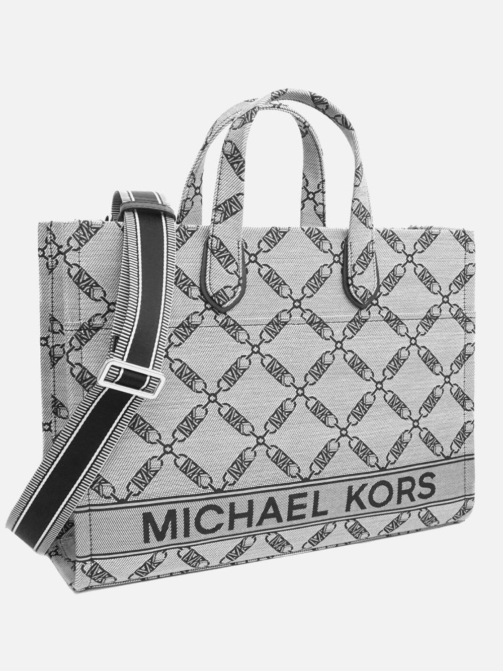 Michael Kors Black and White Logo Canvas Tote - NWT
